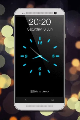 Скриншот приложения Glowing Clock Locker - Blue - №1