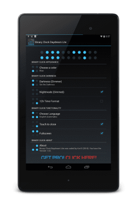 Скриншот приложения Binary Clock Daydream Lite - №4