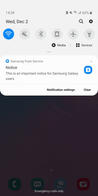 Скриншот приложения Samsung push service - №1