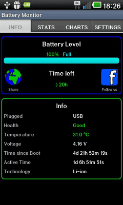 Скриншот приложения Battery Monitor Widget - №3