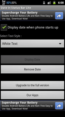 Скриншот приложения Date in Status Bar - №2