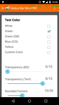 Скриншот приложения Status Bar мини - №5