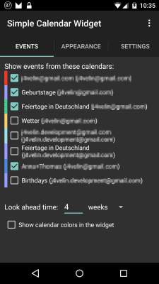 Скриншот приложения j4velin Simple Calendar Widget - №4