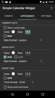 Скриншот приложения j4velin Simple Calendar Widget - №5