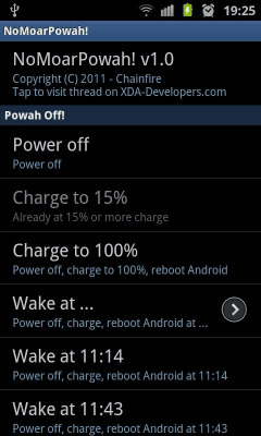 Скриншот приложения [root] NoMoarPowah! - №1