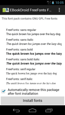 Скриншот приложения EBookDroid FreeFonts FontPack - №1