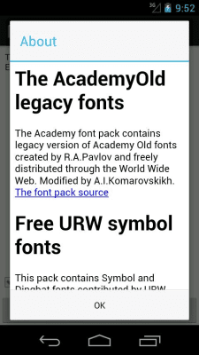 Скриншот приложения EBookDroid Legacy FontPack - №2