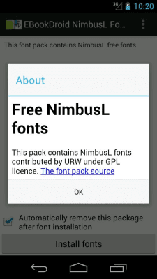 Скриншот приложения EBookDroid NimbusL FontPack - №2