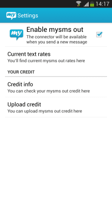 Скриншот приложения Websms - mysms out Connector - №3