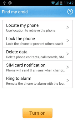Скриншот приложения GO SMS Pro Find Phone plug-in - №2