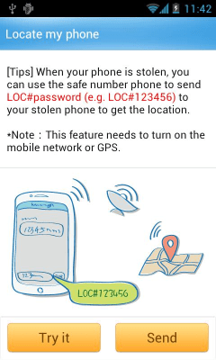 Скриншот приложения GO SMS Pro Find Phone plug-in - №3