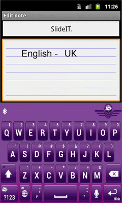 Скриншот приложения SlideIT English UK pack - №2