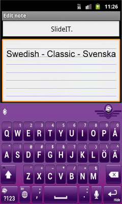 Скриншот приложения SlideIT Swedish Classic Pack - №2