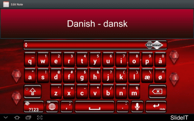 Скриншот приложения SlideIT Danish Pack - №1