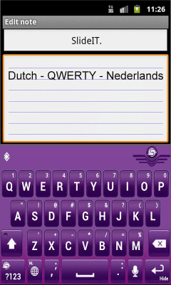 Скриншот приложения SlideIT Dutch QWERTY Pack - №2