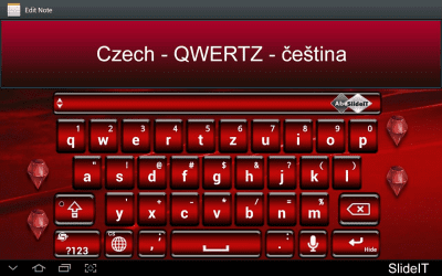 Скриншот приложения SlideIT Czech QWERTZ Pack - №1