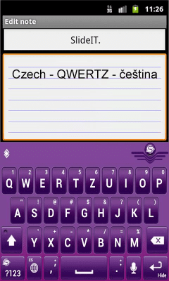Скриншот приложения SlideIT Czech QWERTZ Pack - №2