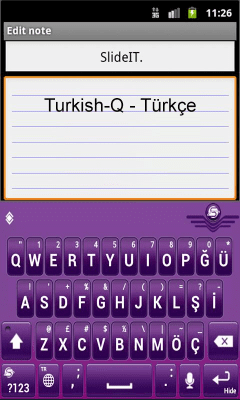 Скриншот приложения SlideIT Turkish-Q Pack - №2