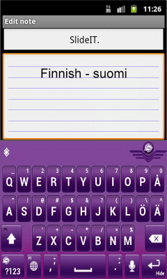 Скриншот приложения SlideIT Finnish Pack - №2