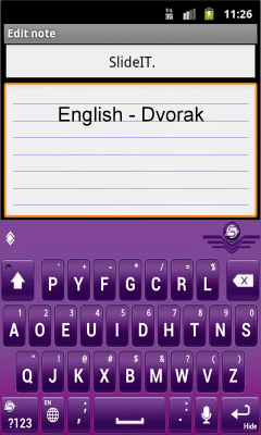 Скриншот приложения SlideIT English Dvorak Pack - №2