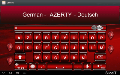 Скриншот приложения SlideIT German AZERTY Pack - №1