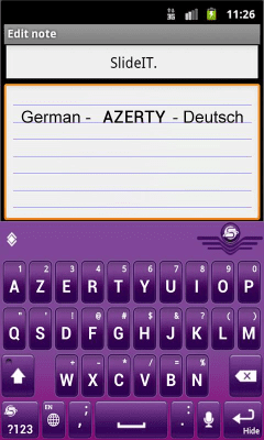 Скриншот приложения SlideIT German AZERTY Pack - №2