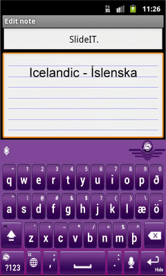 Скриншот приложения SlideIT Icelandic Pack - №2
