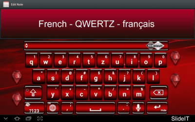 Скриншот приложения SlideIT French QWERTZ Pack - №1