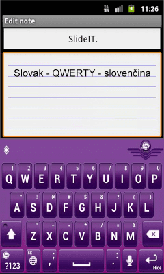 Скриншот приложения SlideIT Slovak QWERTY Pack - №2