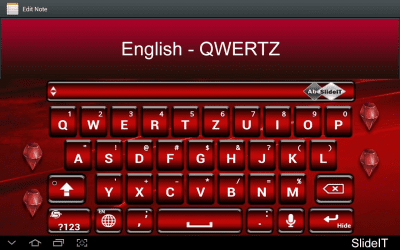 Скриншот приложения SlideIT English QWERTZ Pack - №1