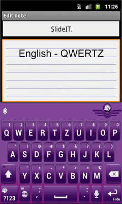 Скриншот приложения SlideIT English QWERTZ Pack - №2