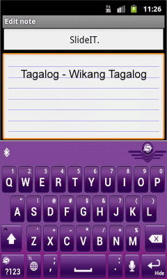 Скриншот приложения SlideIT Tagalog-Filipino pack - №2