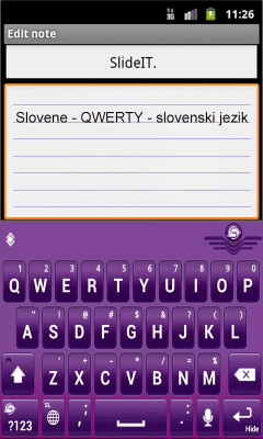 Скриншот приложения SlideIT Slovenian QWERTY Pack - №2