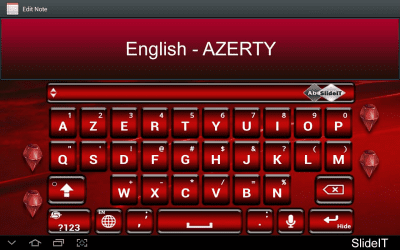 Скриншот приложения SlideIT English AZERTY Pack - №1