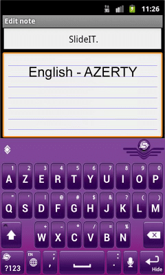 Скриншот приложения SlideIT English AZERTY Pack - №2