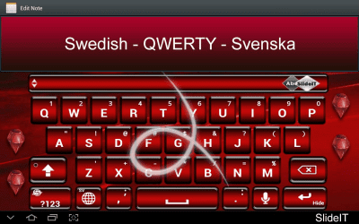 Скриншот приложения SlideIT Swedish QWERTY Pack - №1