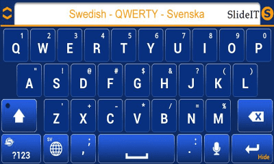Скриншот приложения SlideIT Swedish QWERTY Pack - №3