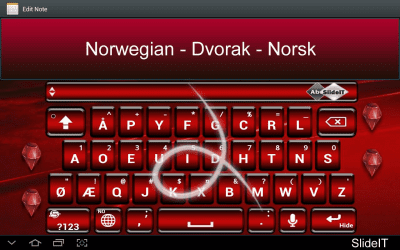 Скриншот приложения SlideIT Norwegian Dvorak Pack - №1