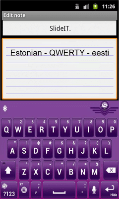 Скриншот приложения SlideIT Estonian QWERTY pack - №2