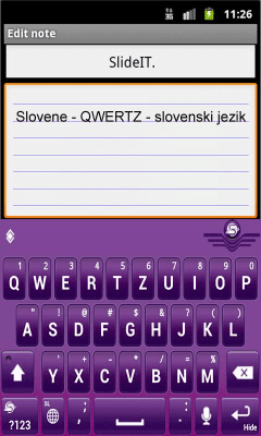 Скриншот приложения SlideIT Slovenian QWERTZ Pack - №2