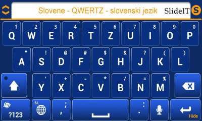 Скриншот приложения SlideIT Slovenian QWERTZ Pack - №3