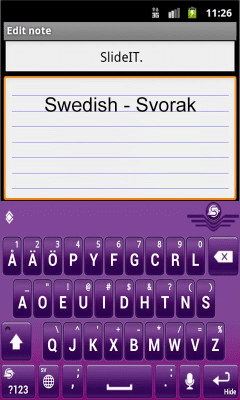 Скриншот приложения SlideIT Swedish Svorak Pack - №2