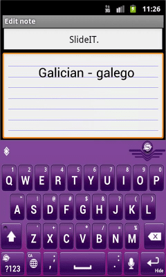 Скриншот приложения SlideIT Galician - galego Pack - №2