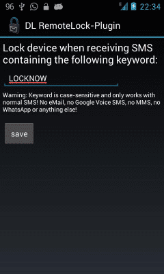 Скриншот приложения Delayed Lock RemoteLock Plugin - №2