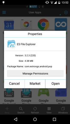 Скриншот приложения ES Permission Manager plugin - №2