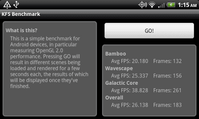 Скриншот приложения KFS OpenGL Benchmark - №1