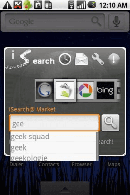 Скриншот приложения iSearch widget free - №1