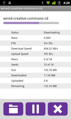 Скриншот приложения BitTorrent Remote - №3