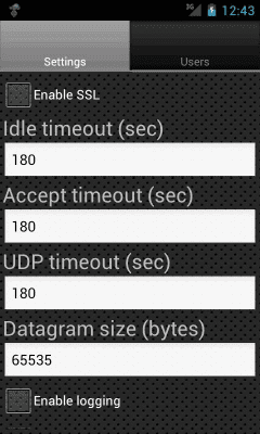Скриншот приложения Socks Server Ultimate - №3