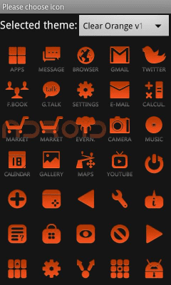 Скриншот приложения Clear Orange Theme GO Launcher - №3